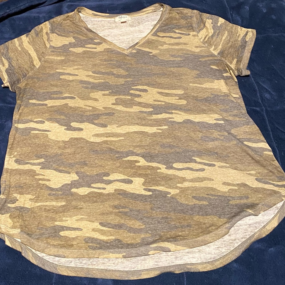 Style & Co Camo Light Weight V-Neck